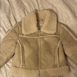 Suede cropped jacket